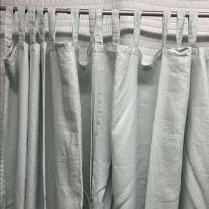 bella notte Light Bluish Green Linen  Curtains 52x94 inch length